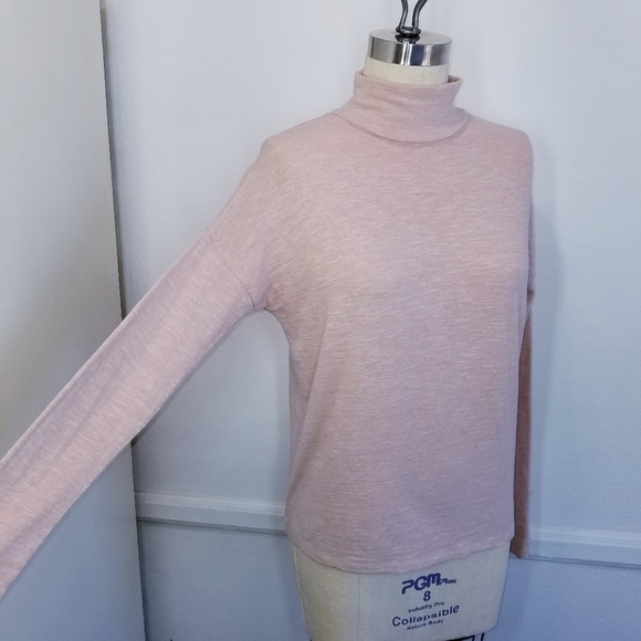 🌸 Madewell | Pink‎ Cotton Slub Turtleneck XS - Picture 3 of 11